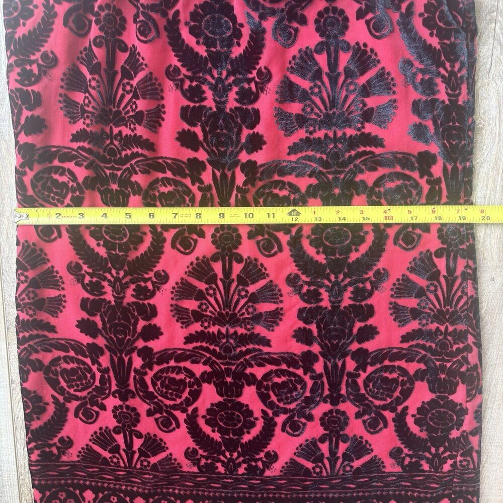 Red Black Womens Damask Dress Size M Velvet Ornate Cocktail Romantic Tapestry - Picture 9 of 15